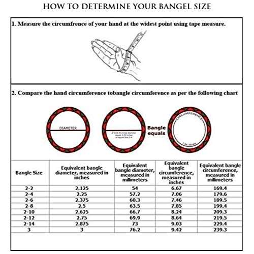 Amazon Brand - Anarva Women's Crystal Bracelet Bangle Set (2 Pc), Size - 2.8, White 4