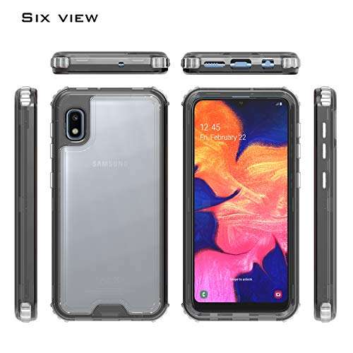 EnCASEs 3 in 1 Full Body Cell Phone Case for Samsung Galaxy A10E, Heavy Duty Front & Back Hybrid Case, Shockproof Bumper Case Cover, Smoke Frame 2
