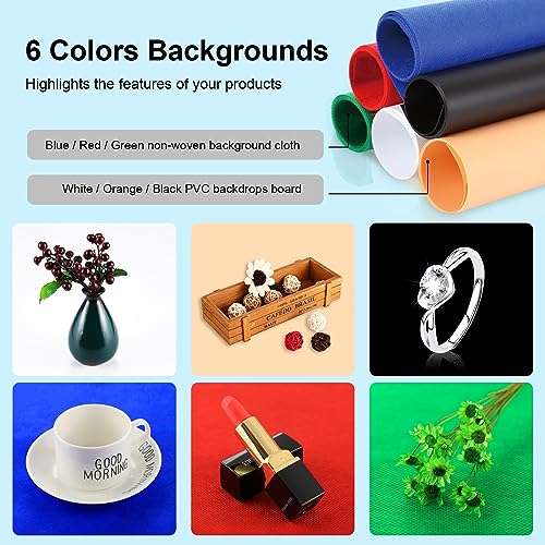 Portable Photo Studio Box - PULUZ 16 inch 40cm Portable Photography Light Tent, Professional Foldable Shooting Lighting Softbox with 2x32 LED Lights & Three-Color Backdrops for Product Display 5