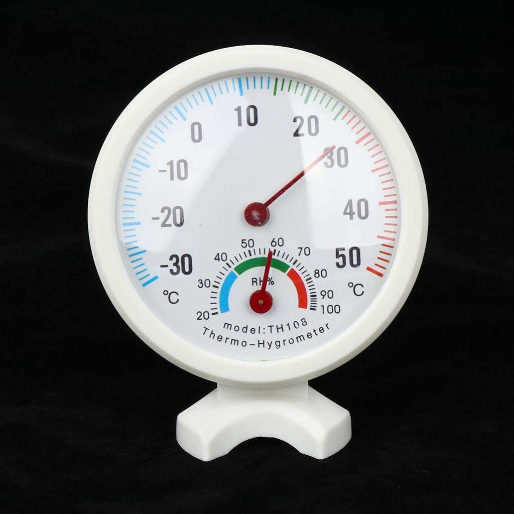 LOOM TREE Round Clock Shape Analog Temperature Humidity Meter Thermometer Hygrometer 6