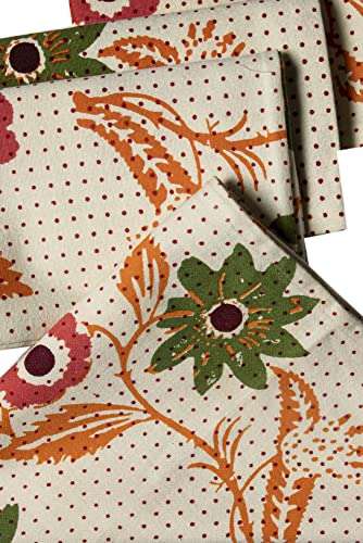 CONTRAST LIVING Megna Hand Block Printed Kitchen Towel/Dish Towel/Hand Towel Multi Color Set of 3 Pcs 6