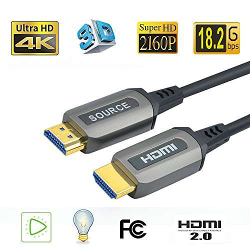 Jeirdus 40ft AOC HDMI Fiber Optic Cable Ultra HDR HDMI2.0b 18 Gbps,Support 4K60HZ ARC HDR10 HDCP2.2, Dolby Vision, Light Speed Slim and Flexible 2