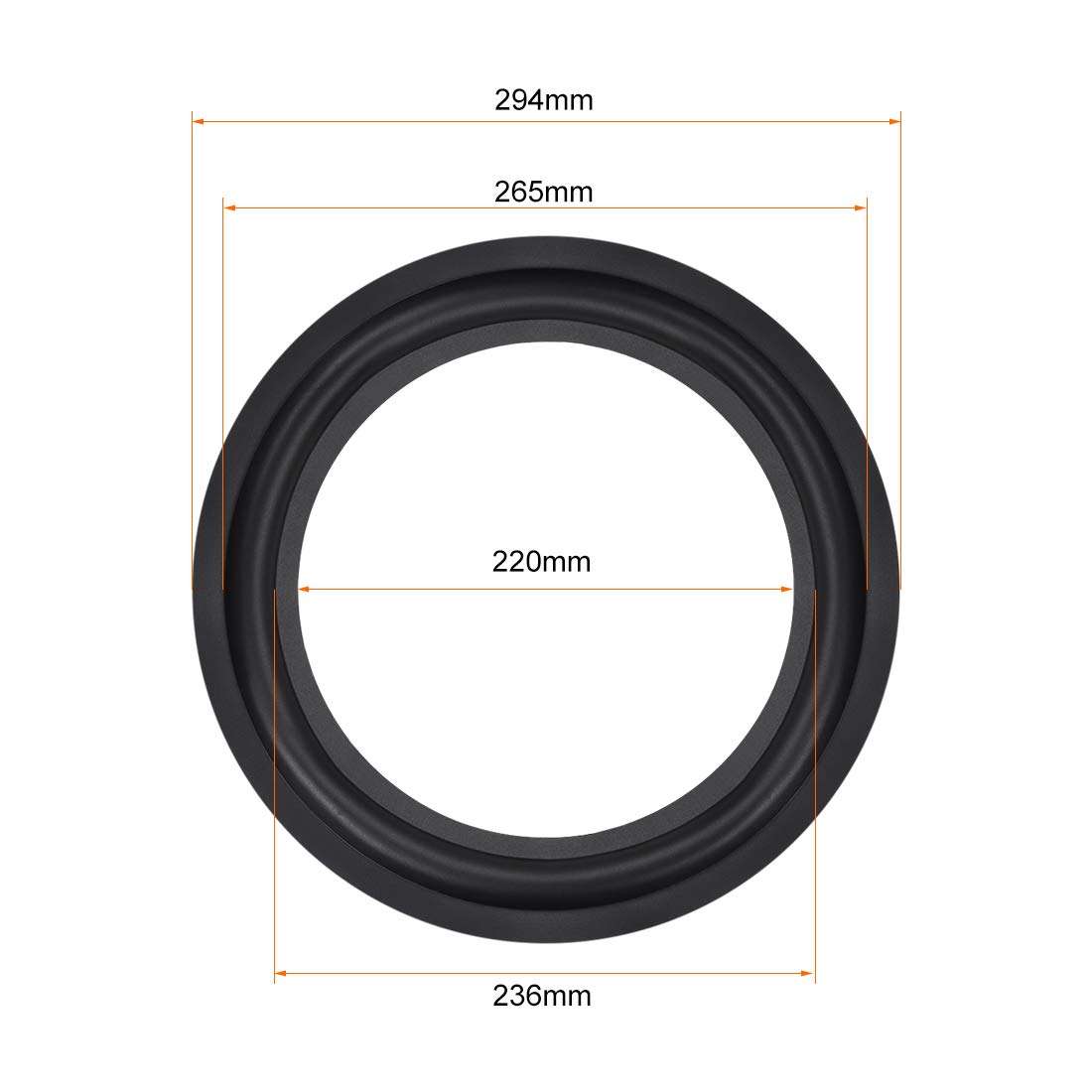 uxcell 12 Inch Speaker Rubber Edge Folding Ring Horn Replacement Parts for Speaker Black 2