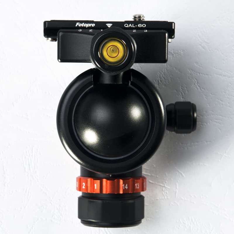 Fotopro T-5 Professional Video Tripod Ball Head Mount | with Aluminum Quick Release 3/8 inch | 360 Degree Rotating | for Tripod, Monopod, Slider, DSLR Camera, Camcorder | Payload 25kg 3