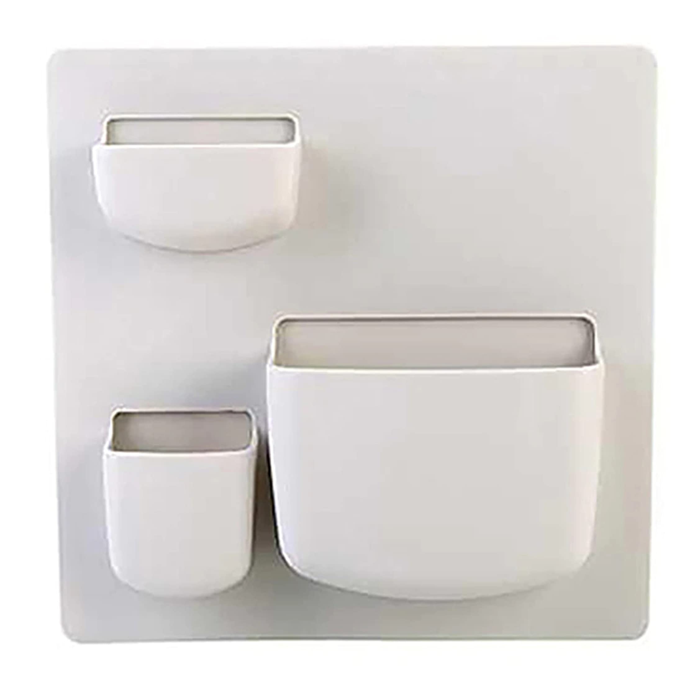 MEZON Wall Storage Rack | Plastic Wall Shelf | Wall Mounted Rack | Bathroom Shelf | Kitchen Utensil Holder (Random Color) (Desgin-2) 1