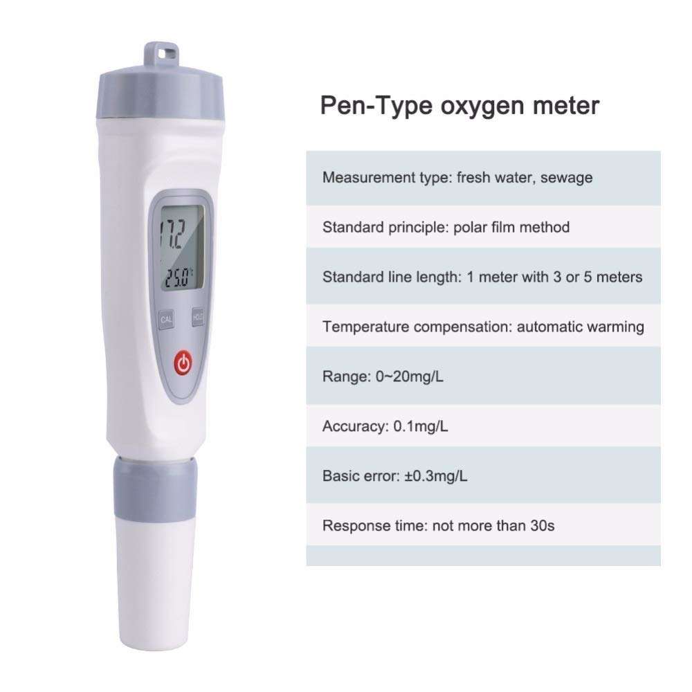 XUXUWA Digital JPB-70A Portable Digital Pen Dissolved Oxygen Meter Water Quality Tester Do Meter Detector Test Range 0-20 Mg/l precise 2