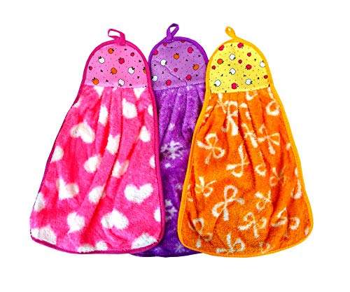 Super Soft & Light Weight Love Touch Hand Hanging Kitchen Napkin Hand Towel, Stylish & Attractive (Multi_Color Set of 4 Pieces) 2