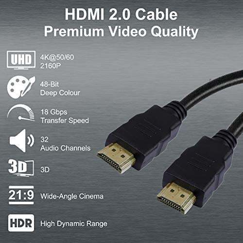 BaseAV Hi-Speed 4K HDMI Cable for Samsung UN50NU7100FXZA 50-Inch TV Certified for 2.0, 18Gbps, UHD, 2160p + More (15 Feet) 5