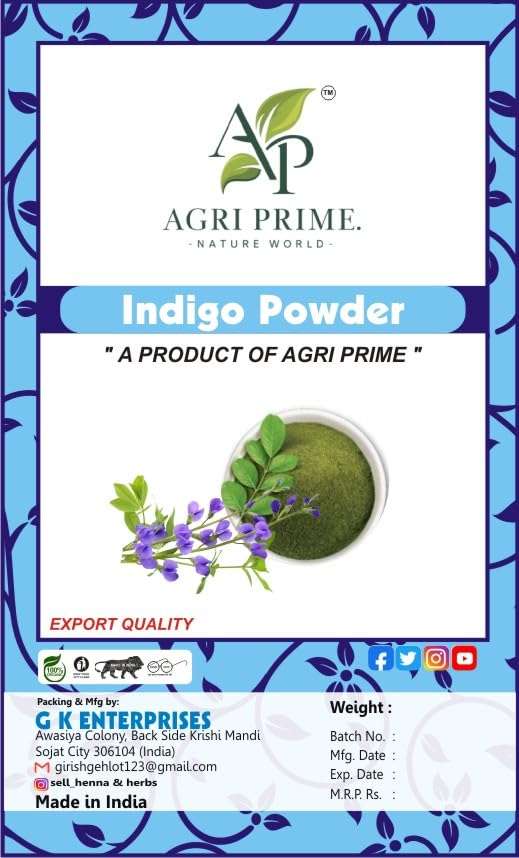 Indigo Powder - A Premium Product by Agri Prime 50 Gram 1