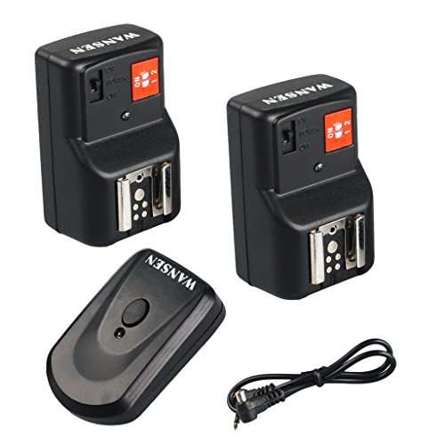 FLAWISH PT-04GY 4 Channels Wireless/Radio Flash Trigger +2 Receivers for Canon Nikon 1