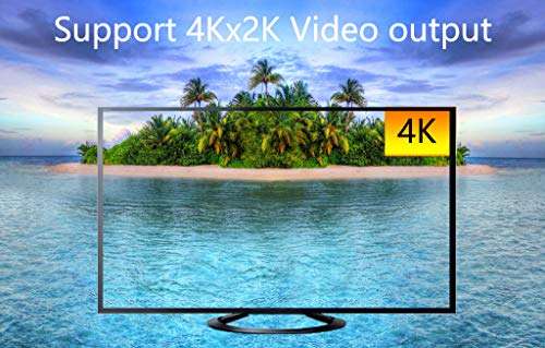 CERRXIAN HDMI Splitter 1 in 4 Out 4Kx2K @30Hz HDMI 1.4 HDCP,1 x 4 HDMI Splitter with DC Adapter Supports 4K@30HZ Full HD1080P for Xbox PS4 PS3 Fire Stick Roku Blu-Ray Player HDTV (1 in 4 Out) 5