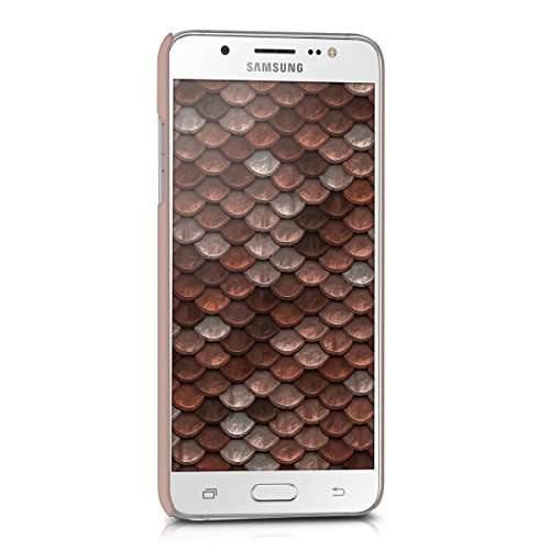 kwmobile Case Compatible with Samsung Galaxy J5 (2016) DUOS - Anti-Scratch Shockproof Protective Smartphone Cover - Perforated Rose Gold 2