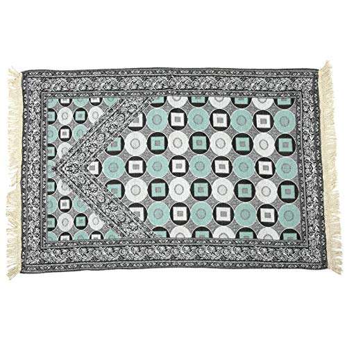 Oumefar Muslim Prayer Mat Prayer Blanket Cotton Muslim Prayer Blanket Portable for Home Bedroom Decoration(Gray) 1