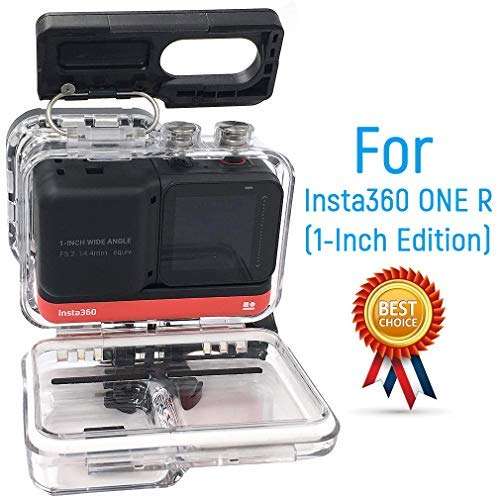 Waterproof Housing Case Compatible with Insta360 ONE R 1-INCH Edition Action Camera Co-Engineered with Leica Protective Underwater Dive Case Shell with Bracket Accessories 2