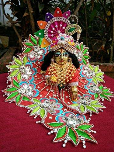 Jaisakshi Brass laddu Gopal ji/kanaiyya ji/balgopal ji/Big Size 18cm / Weight 800grm with Fancy Stone sringaar 3