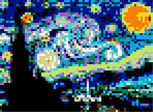 Huge Mosaic Puzzle Poster Kits | Group Project | No Mess Paint by Sticker | Stay at Home Activity | Classroom | One Sticker at a Time! | Large Starry Night | Learning Fun | 40” X 36” Giant Poster 2