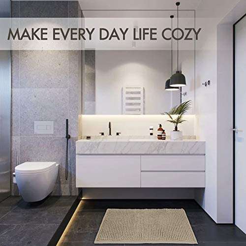JTdiffer Bathroom Rug 20x32 inch Non Slip, Super Absorbent Bathroom Mat, Extra Soft Bath Mat and Quick Dry Chenille Bath Rugs Carpet for Tub, Shower, Bath Room, Bedroom, Kitchen, Sink (Pink) 3