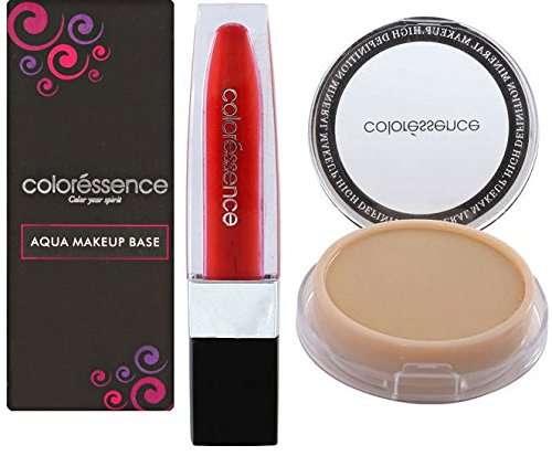 Coloressence Combo of Aqua Base LF2, Sindoor (Red) and Compact Powder CP2 (123456)