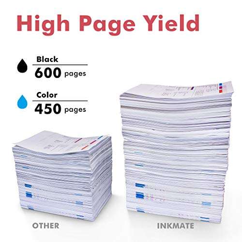INKMATE Re-Manufactured Ink Cartridge Replacement for HP 62XL 62 XL for HP Officejet 5740 5742 5745 8040 8045 Envy 5540 5640 5642 5549 5660 7640 7644 7645 OfficeJet 200 250(2Black/2Tri-color, 4Pack) 4