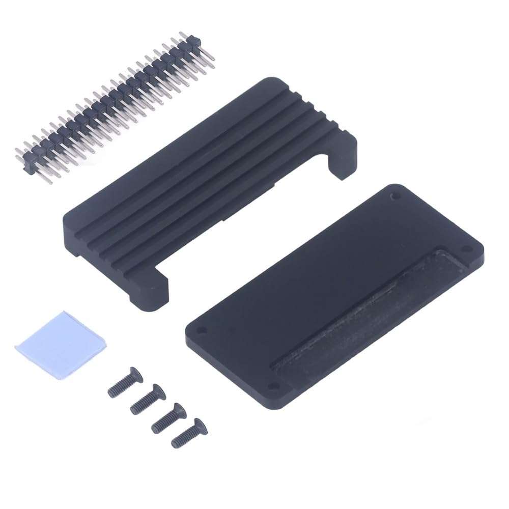 Chiffonade Aluminum Alloy Cooling Case for Raspberry Pi Zero 2W – Passive Heat Dissipation Enclosure with Acrylic Base and Pin Headers 6