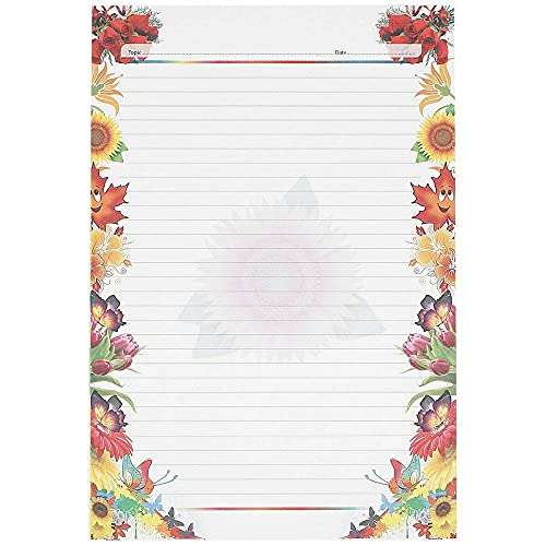 Class Fun A4 One Side ruled Designer Sheets (Pack of 200 Sheets) Project/Assignment/Practical/Homework, One Side Ruled,Mulitcolor 5