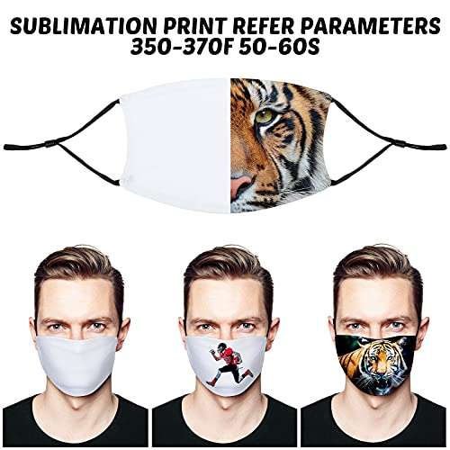 Geyoga Sublimation Face Coverings Blank Sublimation White Breathable Face Coverings for Protecting Nostrils and Face (8 Pieces) 4