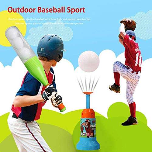 Exercise N Play Training Automatic Launcher Baseball Bat Toys - Indoor Outdoor Sports Baseball Games T-Ball Set for Children 6