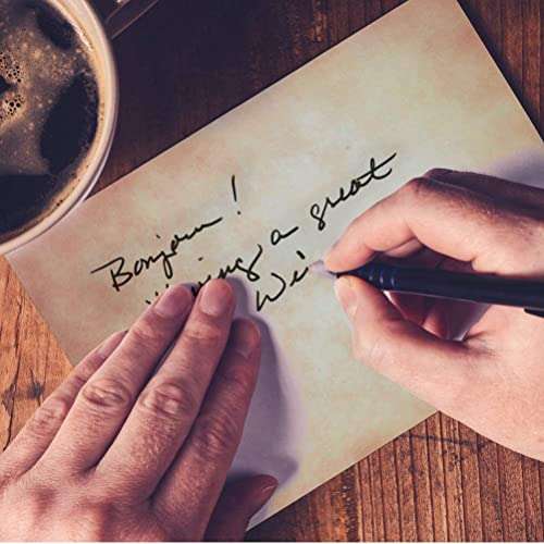 100 Sheets of Parchment Paper for Writing printing, Old Looking Vintage Design Stationery Vintage Letter Writing Paper for Invitation, Letter, Resume, Art, Double Sided 4