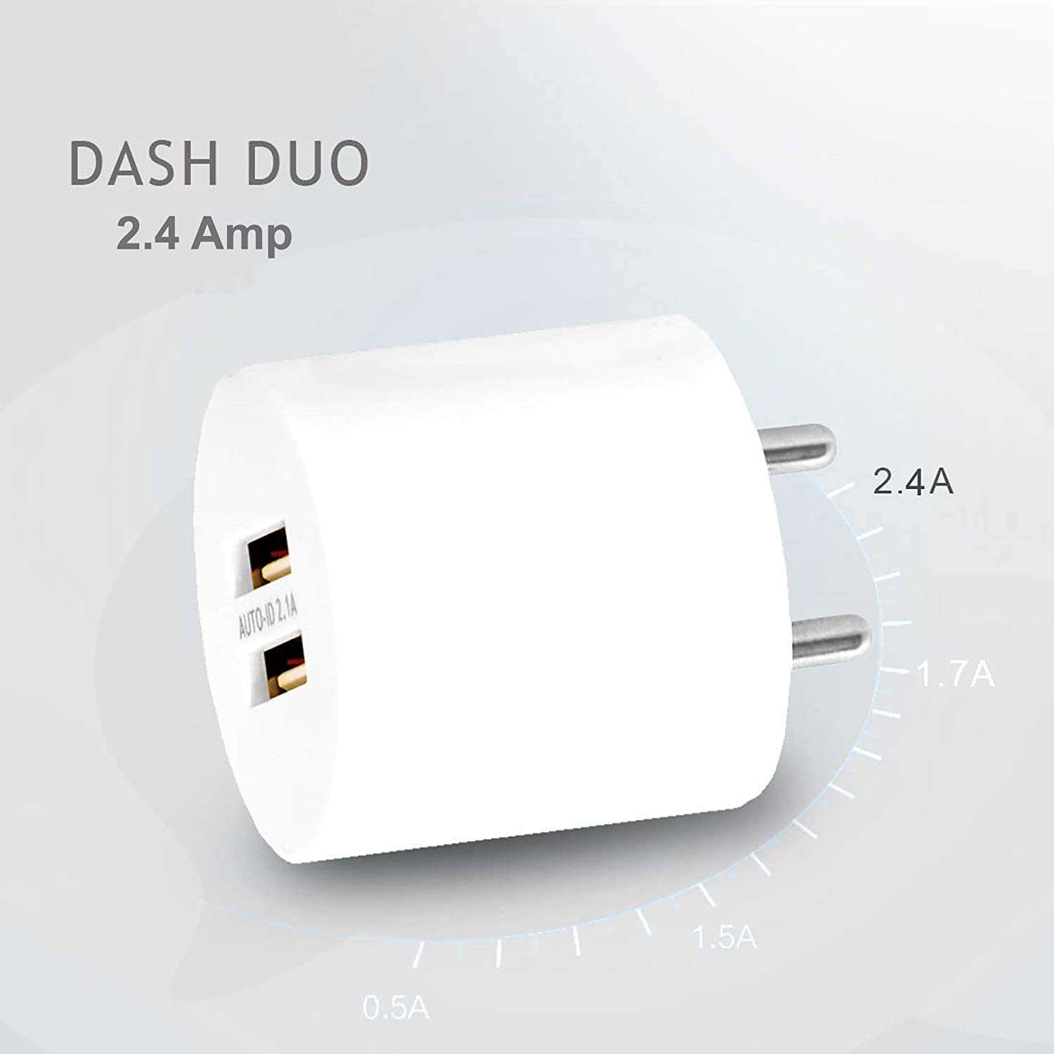 Dual Port Charger for Sam-Sung Galaxy S22 Plus / S 22 Plus Charger Original Adapter Like Wall Charger | Mobile Charger | Fast Charger | Android USB Charger With 1 Meter USB Type C Charging Data Cable (3.4 Amp, 2-Port, TOC1, White) 3