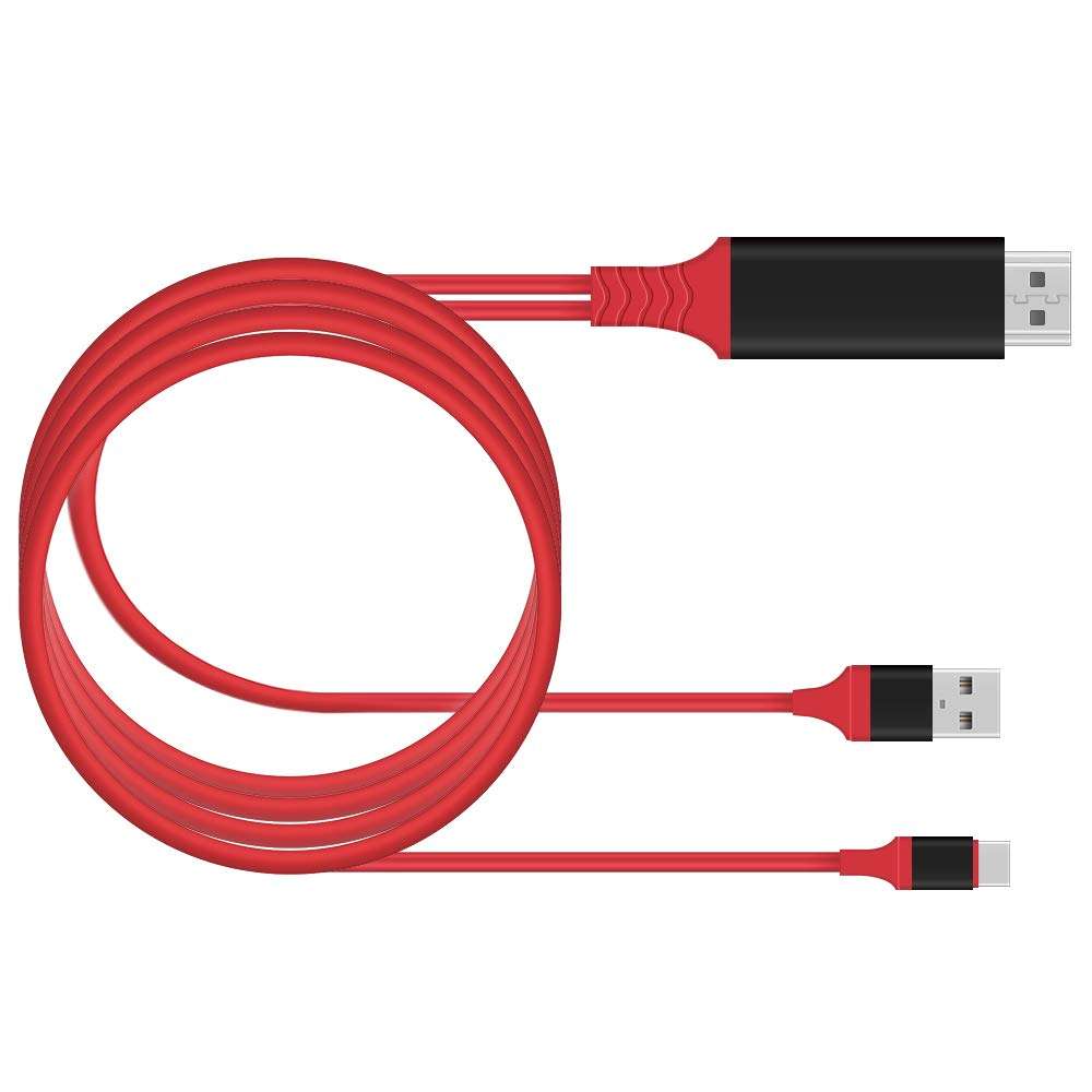 6ft/2M HDMI Mirroring Charge Type C Cable to TV HDTV Adapter USB 2.0 Quick Charging Cable Compatible with LG G5,G6,G7,G8 ThinQ Mobile Phone