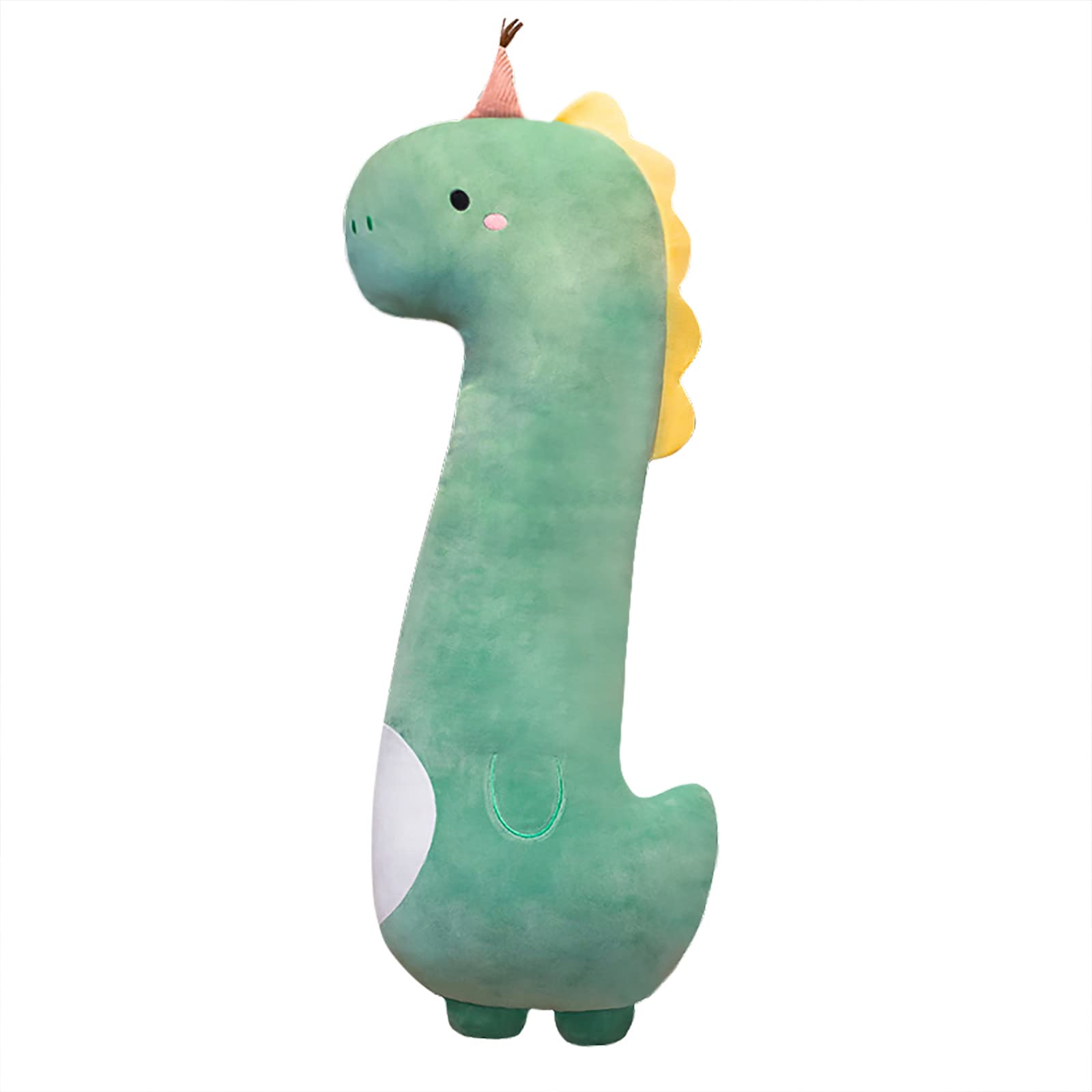 PEACHCAT Green Long Dinosaur Plush Pillow Cute Soft Body Pillow Dinosaur Stuffed Animal for Girls and Boys 35.4" 1