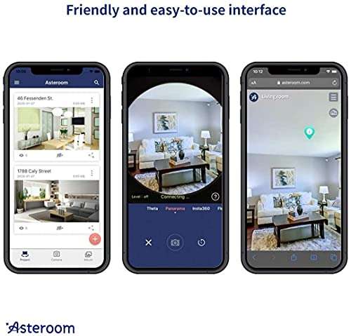 360 Camera 3D Virtual Tour Real Estate Kit + iPhone 7 Plus/iPhone 8 Plus Phone Case Bundle by Asteroom - 2nd Gen. Gear Includes Digital Camera Rotator, Fisheye Cam Lens, Tripod 6