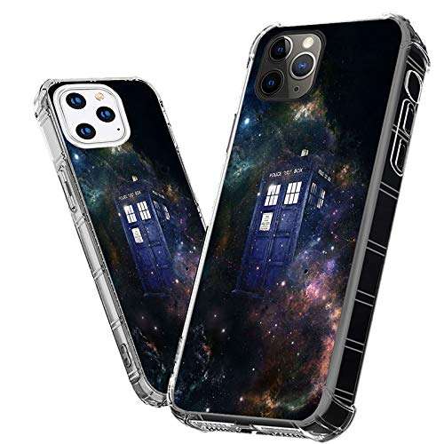 Goodsprout iPhone 12 Pro Max Case,Clear with Police Booth Under The Stars Pattern Design Plastic iPhone 12 Pro Max Case TPU Bumper Protective Case Compatible with Apple iPhone 12 Pro Max 4