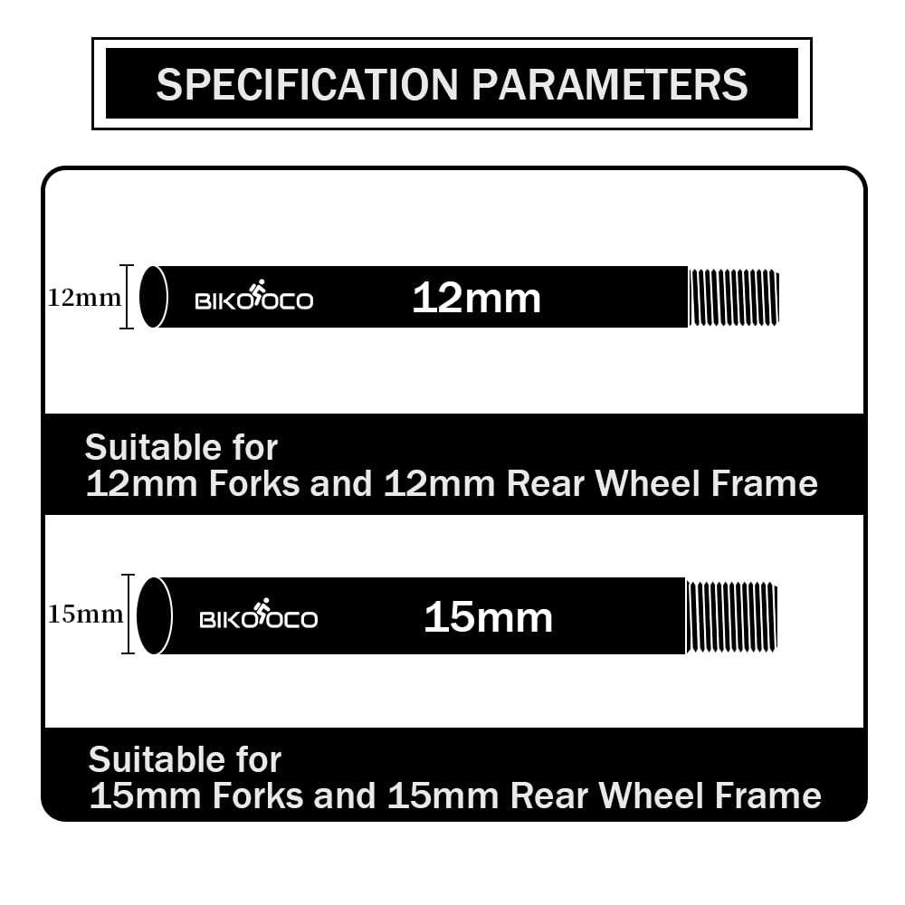 BIKOOCO Bike Wheel Hubs with a Pitch of 1.5 mm Quick Release by Means of an Axle Adapter Booster Fork - 12 mm X 175 mm 6