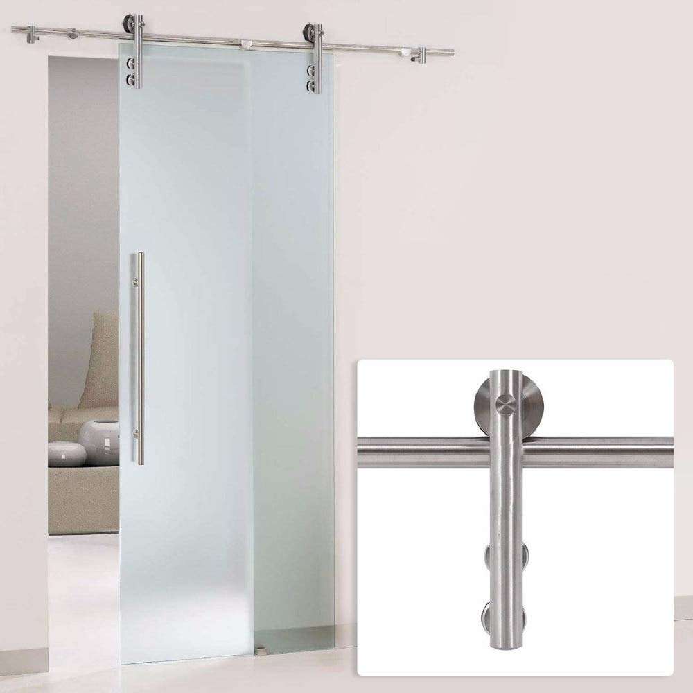 Stainless Steel Glass Sliding Door Hardware for Interior Doors - (Length: 8ft (2.44m)) 1
