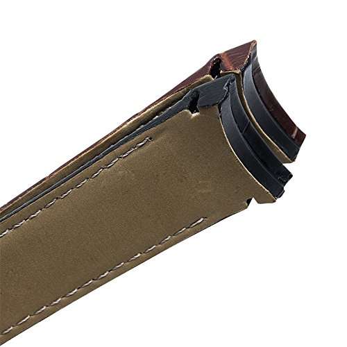 g24 Compatible 24mm Curved Leather Watch Strap Fits Curvedend Watches Without Buckle (Black) 3