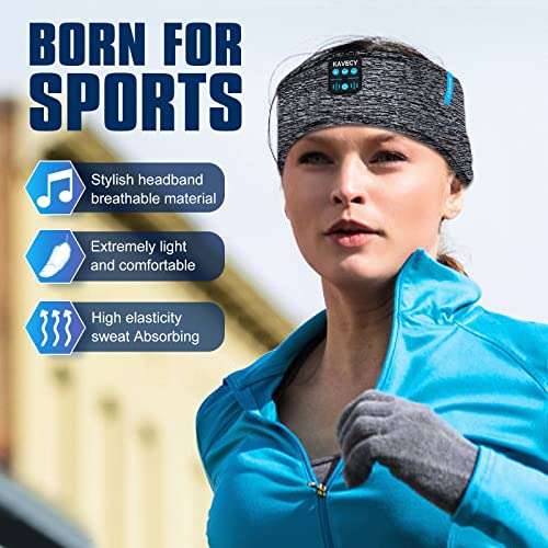 Soft Headband Wireless Headphones for Sleep, Wireless Sleep Earbuds, Comfortable Headphones for Sleeping with Thin HD Stereo Speakers, Sleeping Headsets for Workout, Insomnia, Travel, Yoga, Sport 2