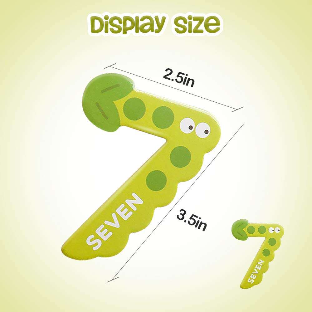 JCREN Jumbo Magnetic Fridge Magnets Stick Colorful Number Fruit Shape Math Learning Toy Set Preschool Recognition Counting Refrigerator for 3 4 5 Year Old Toddler Kids Boy Girl Gift 6