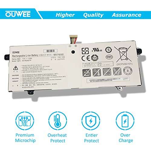 OUWEE AA-PBUN2TP Laptop Battery Compatible with Samsung Chromebook 3 XE500C13-K01US XE500C13-K02US XE500C13-K03US K04US K05US K06US XE501C13-K01US XE501C13-K02US Series 7.6V 33Wh 4400mAh 2-Cell 5