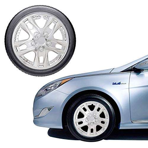 Oshotto Premium OSHO-WC04C 12-inch Black Chrome Finish Universal Fitting-Push Type Car Wheel Cover (Set of 4) 1