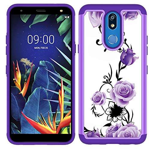 K40 Case,Xpression Plus/Solo/Harmony 3 X4 2019, Yuanming Dual Layer TPU & Hard Back Cover Bumper Protective Shock-Absorption & Skid-Proof Anti-Scratch Hybrid Case for K12 (Purple) 2