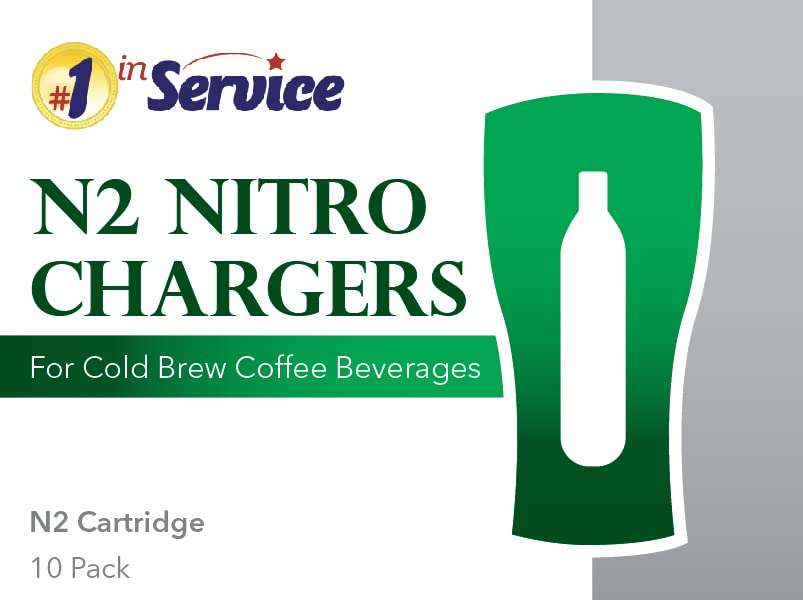 10 Pack Nitrogen Cartridges N2 Cartridges, for Cold Brew Coffee Beer Instant Nitro Infused Beverages, Compatible with Non Threaded Nitrogen Dispensers, (4 Packs of 10) 4