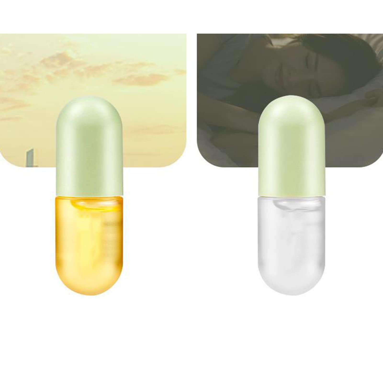 Lip Oil Combination 2 Pack Day & Night Lip Balm Moisturizes Lip Lip Care Moisturizing Lip Oil Lip Care Moisturizing Lip Oil 3ml*2 Makeup Set for Teen Girls (Green, One Size) 3