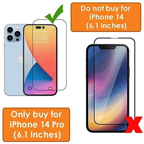 OpenTech Tempered Glass Screen Protector Compatible For Iphone 14 Pro With Edge To Edge Coverage And Easy Installation Kit For Smartphone 2