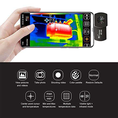 USB Thermal Camera, Mini Thermal Imaging Infrared Thermal 220X160 IR Resolution with 9 HZ, 6 Color Palette Shooting Video for Android Micro USB Or USB-C Smartphone 2