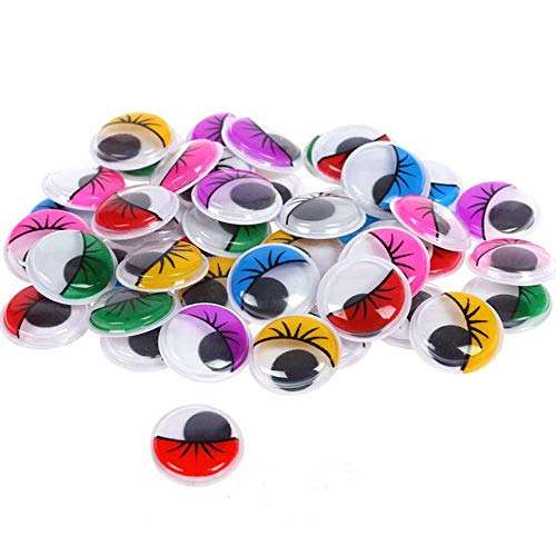 240 Pieces 15mm Wiggle Eyes Multi Color Google Eyes with Self- Adhesive Eyelash Googly Eyes