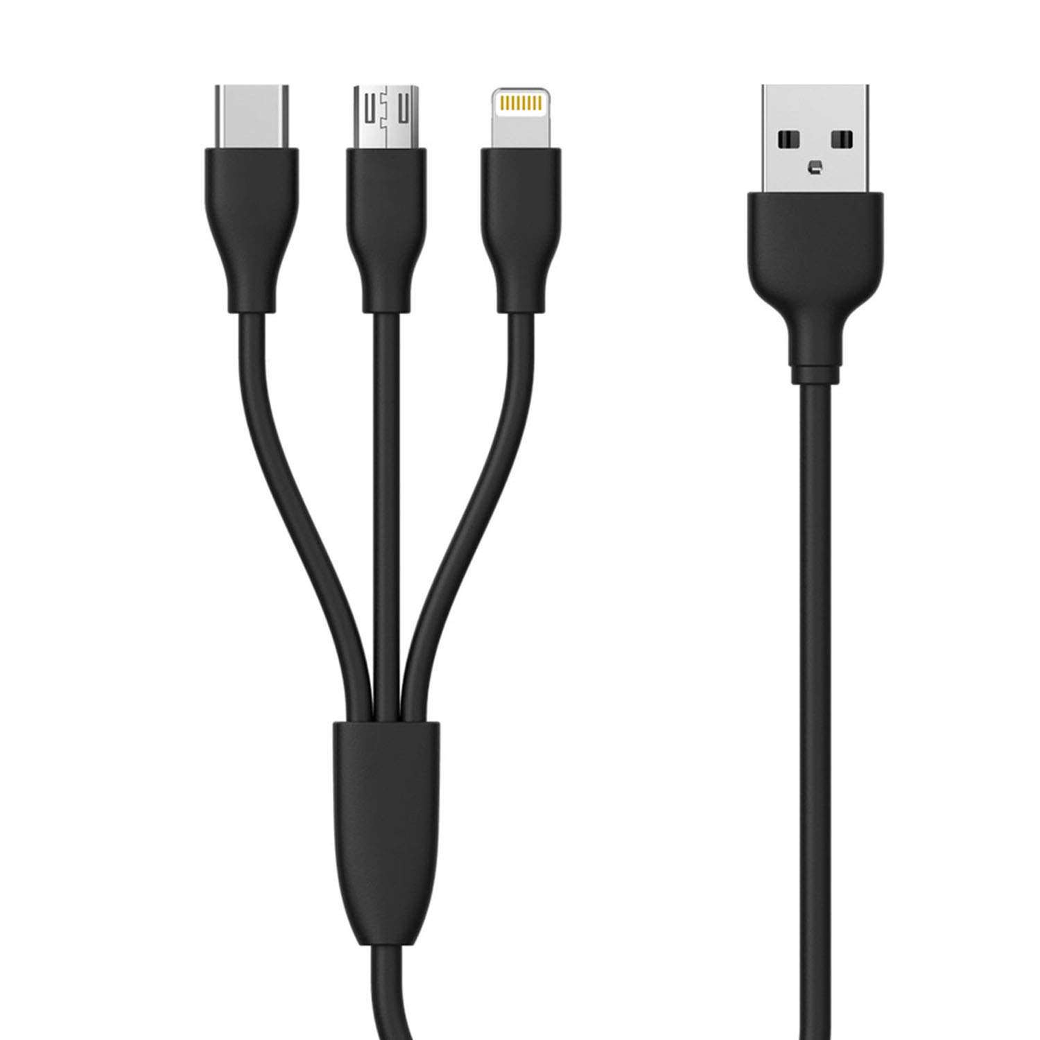 3-in-1 Cable for Xiaomi Redmi Y2 (Redmi S2) USB Cable | High Speed Rapid Fast Turbo Android & Tablets Car Mobile Cable With Micro/Type-C/iPh USB Multi Charging Cable (3 Amp, BM3)