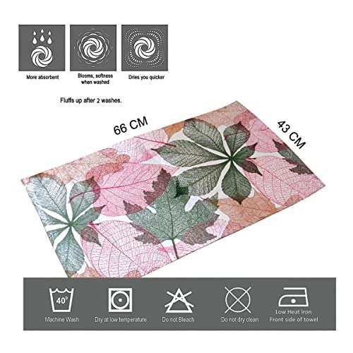 ecoprint Pure Cotton Kitchen Towel | Cleaning Towel | Drying Towel | Multi-Purpose | (Pack of 2/4 - Multicolored Printed Towels) (2) 5