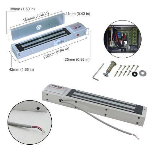 Visionis FPC-8380 2 Door Professional Access Control Outswing Door MagLock 600lbs Time Attendance TCP/IP RS485 Wiegand Controller, Outdoor Anti-Vandal Keypad/Reader, Software 100,000 Users, PIR Kit 3