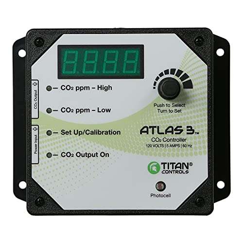 Titan Controls Day/Night Carbon Dioxide (CO2) Monitor & Controller w/ Photocell, 120V - Atlas 3 1